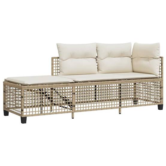 Salon de jardin d'angle avec coussins 3 pcs | Mobilier d'extérieur beige résine tressée Maison Chic - Image 4