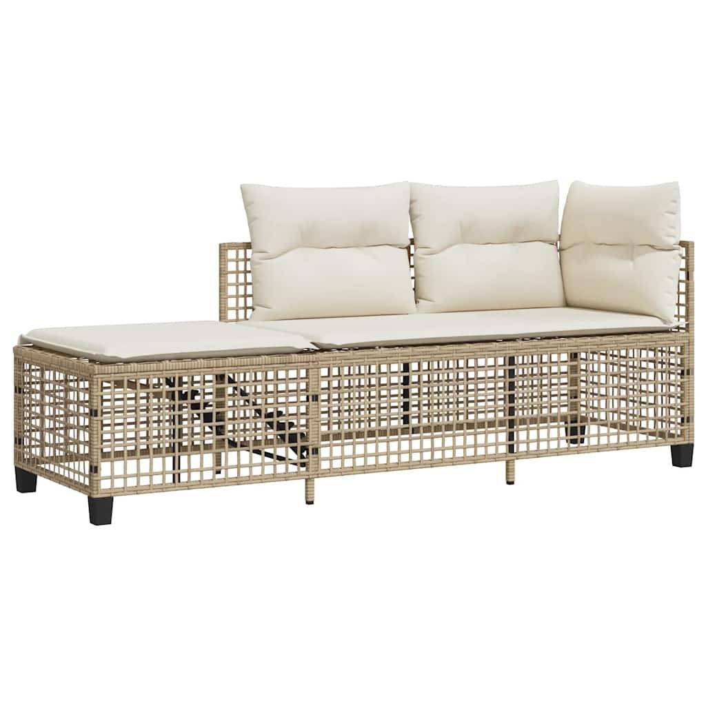 Salon de jardin d'angle avec coussins 3 pcs | Mobilier d'extérieur beige résine tressée Maison Chic - Image 4