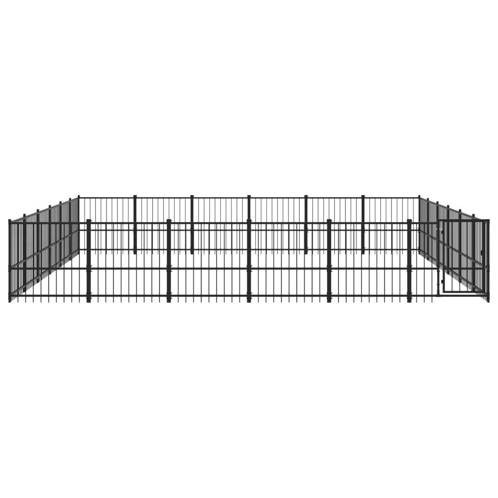 Vidaxl - Chenil d'extérieur pour chiens Acier 33,87 m² vidaXL 3124643 - Image 8