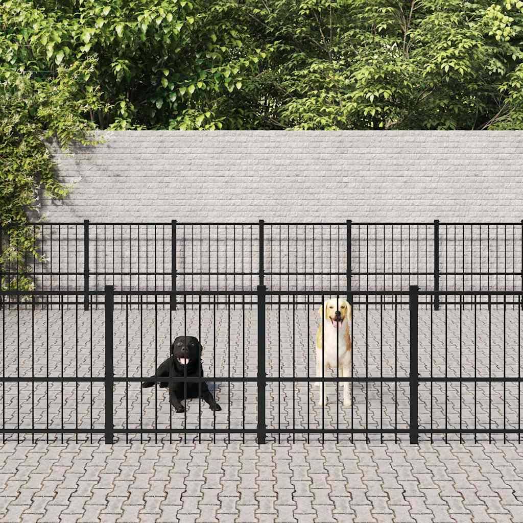 Vidaxl - Chenil d'extérieur pour chiens Acier 33,87 m² vidaXL 3124643 - Image 1