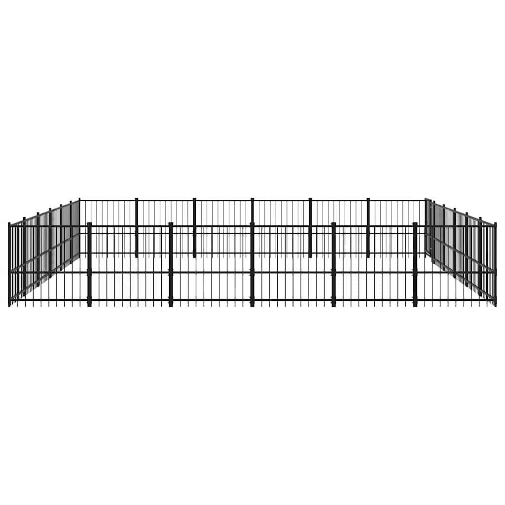 Vidaxl - Chenil d'extérieur pour chiens Acier 33,87 m² vidaXL 3124643 - Image 5