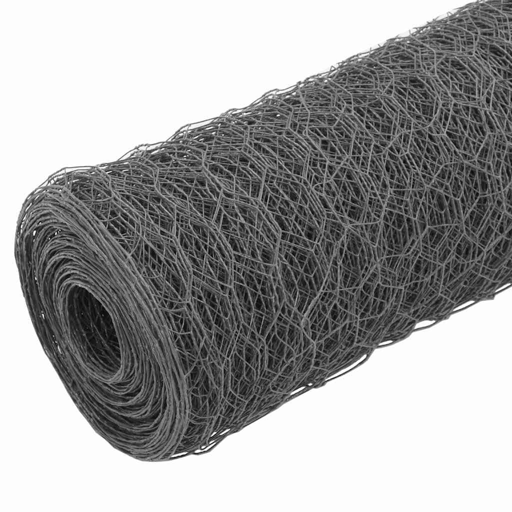 ComfortXL - Grillage Poule Acier PVC Jardin Protection Animaux 13mm 25x1,2m Gris - ComfortXL Outdoor Living - Image 2