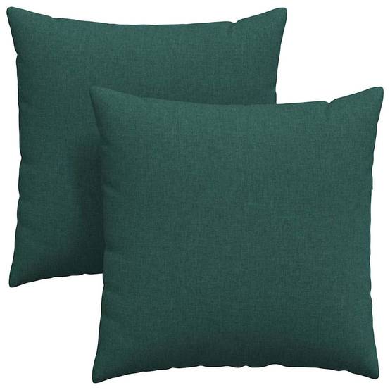 Set de 2 Coussins de Sol Moelleux en Tissu Housse Lavable pour Salon Vert Foncé 80x80 cm – ComfortXL Outdoor Living - Image 2