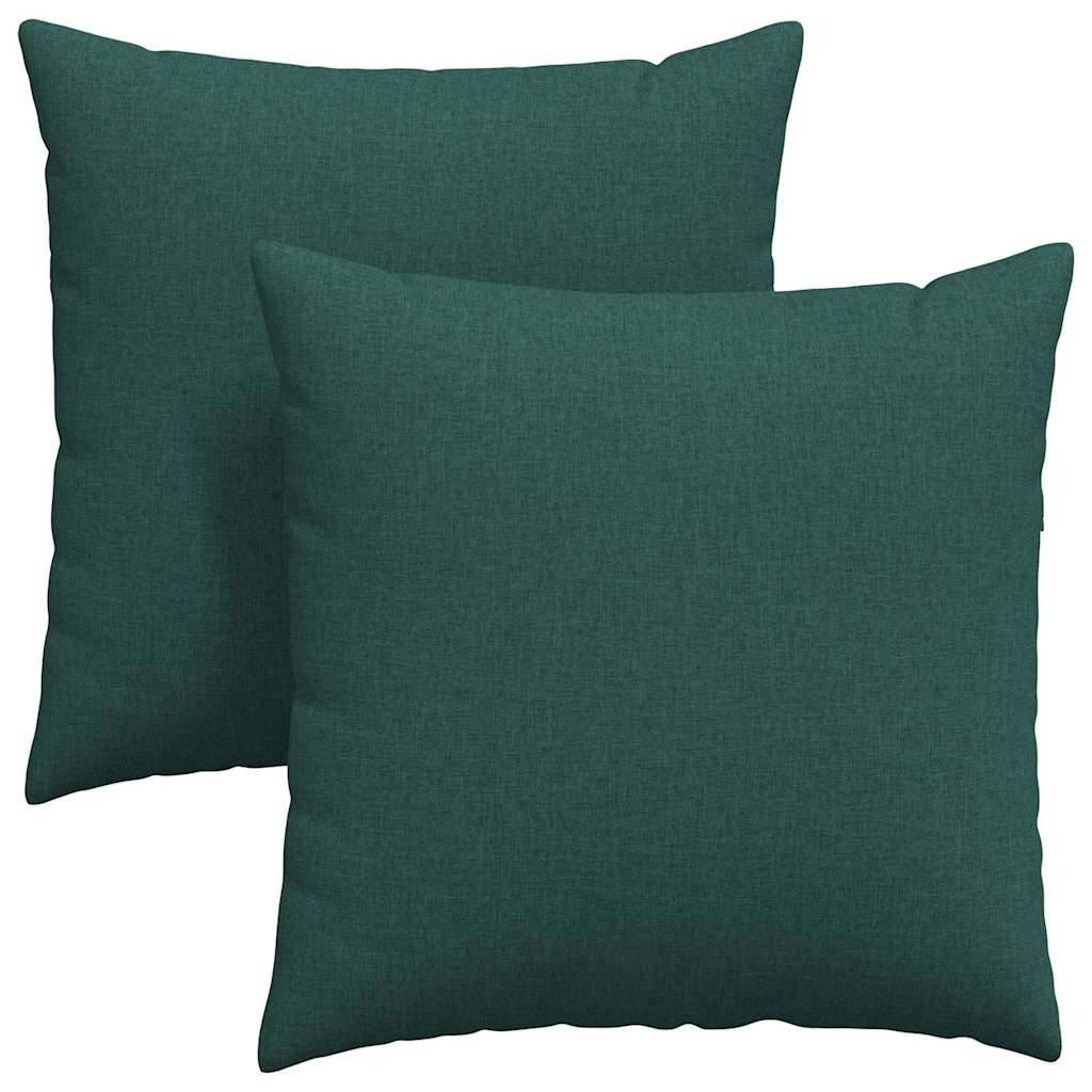 Set de 2 Coussins de Sol Moelleux en Tissu Housse Lavable pour Salon Vert Foncé 80x80 cm – ComfortXL Outdoor Living - Image 2