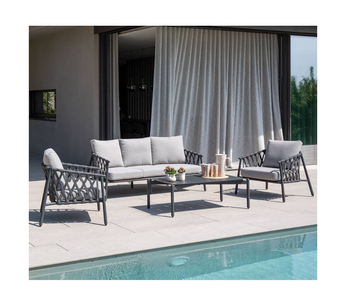 Salon de jardin - 5 places en Aluminium - HYDEN - Image 2