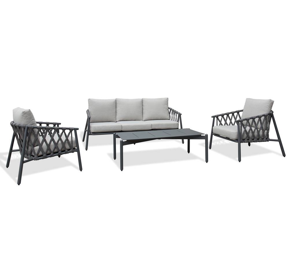 Salon de jardin - 5 places en Aluminium - HYDEN - Image 1