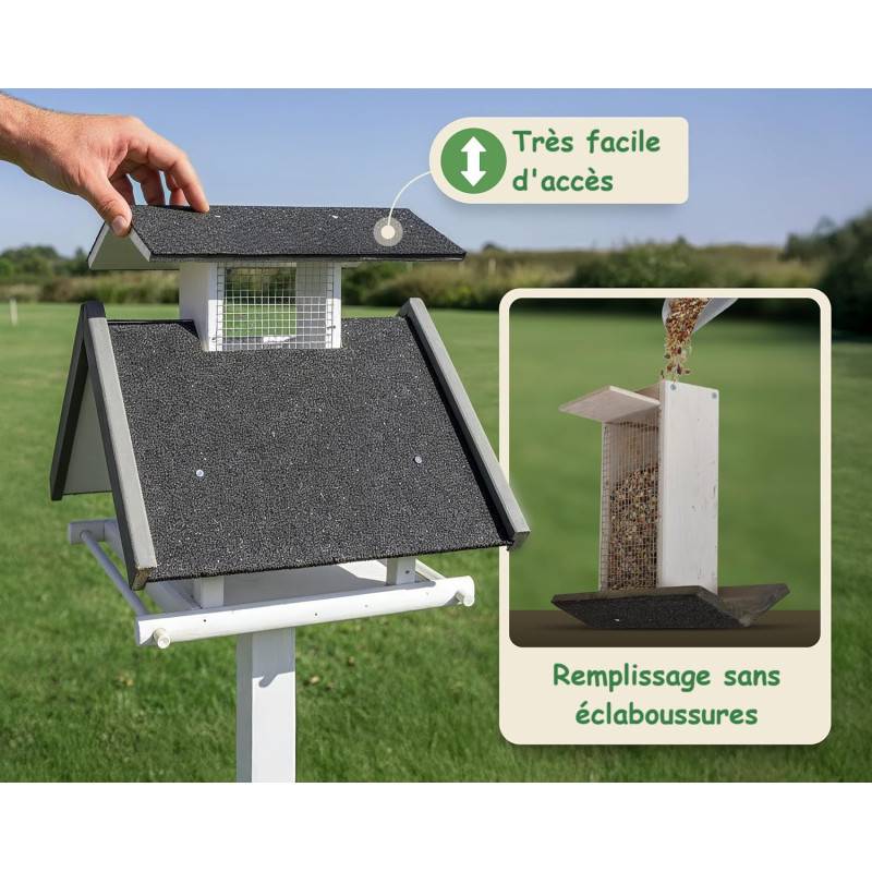 BB Loisir - Mangeoire oiseaux exterieur pour oiseaux sauvage avec support modele-Tour - Image 2