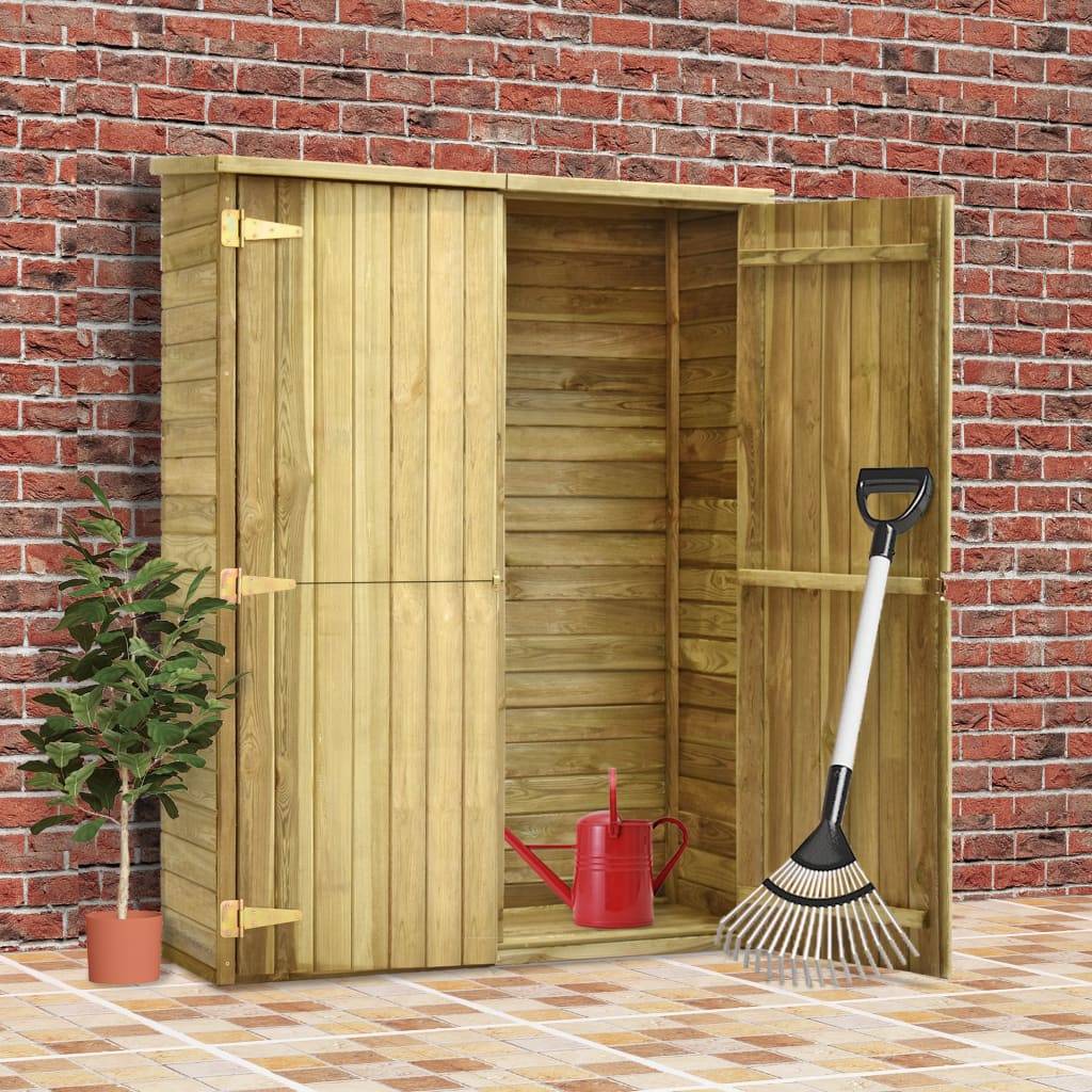 Abri de jardin 0.62m² Abri pour outil - 123x50x171 cm Pinède imprégnée - Meuble Pro MAISON CHIC - Image 2