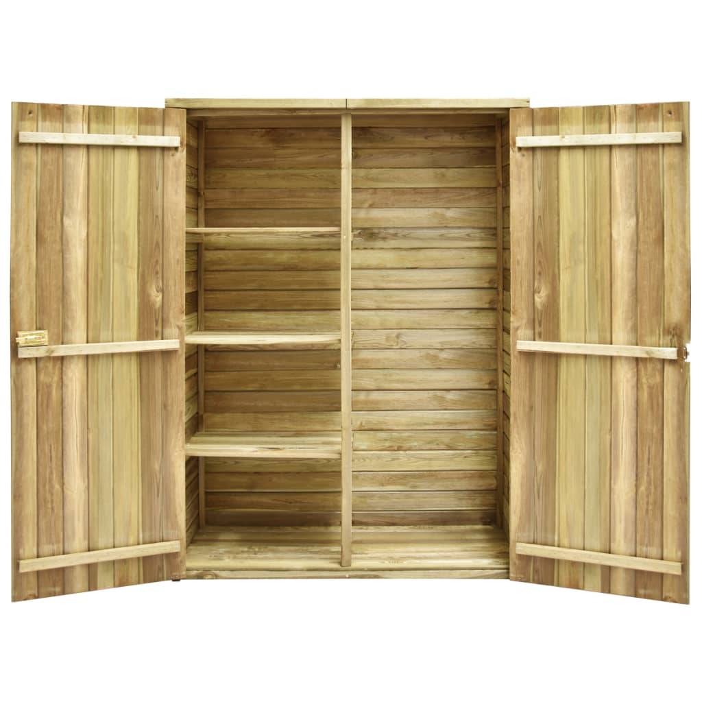 Abri de jardin 0.62m² Abri pour outil - 123x50x171 cm Pinède imprégnée - Meuble Pro MAISON CHIC - Image 4