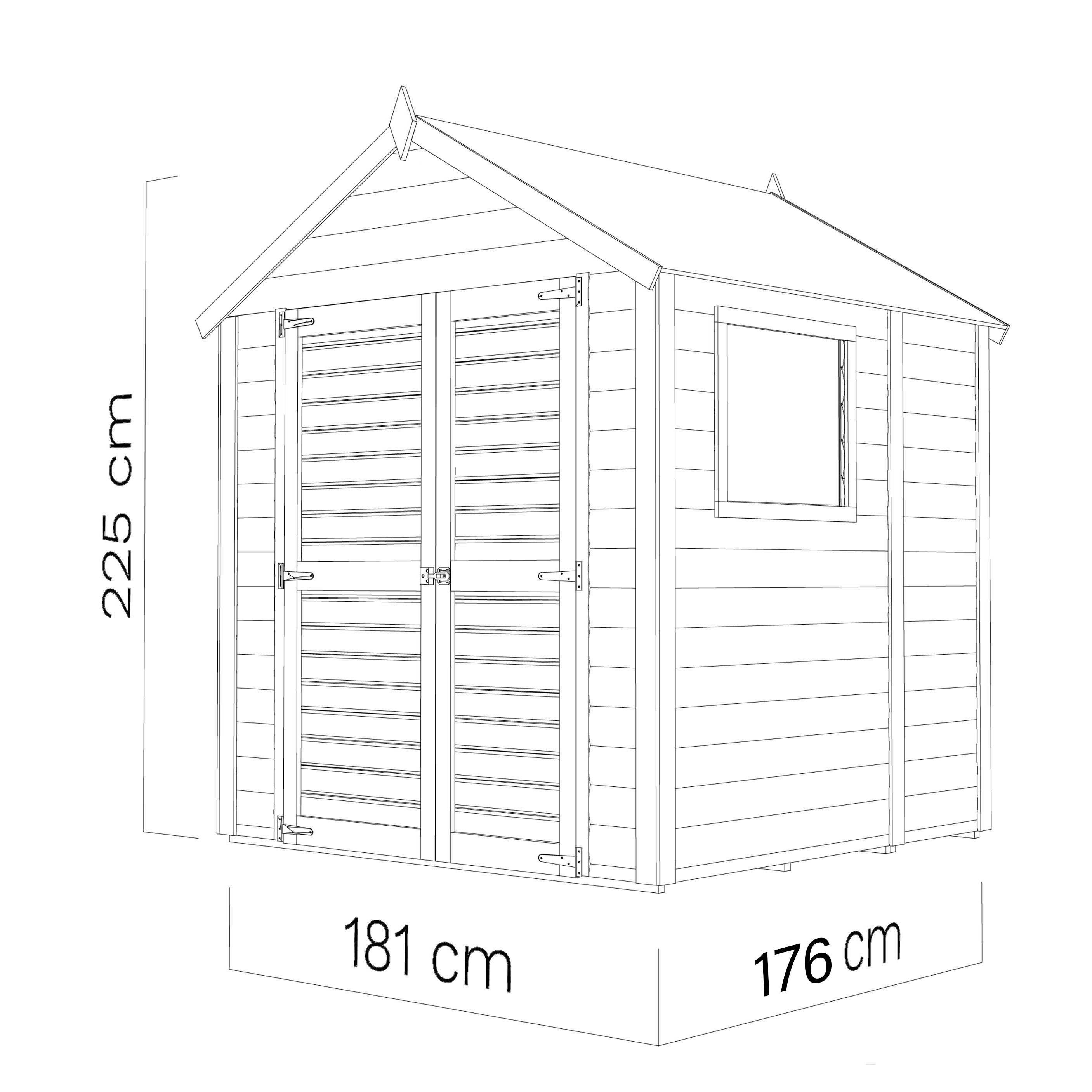 Abri de jardin bois Bertilo Modus 19mm avec plancher 3,17m² - Image 3