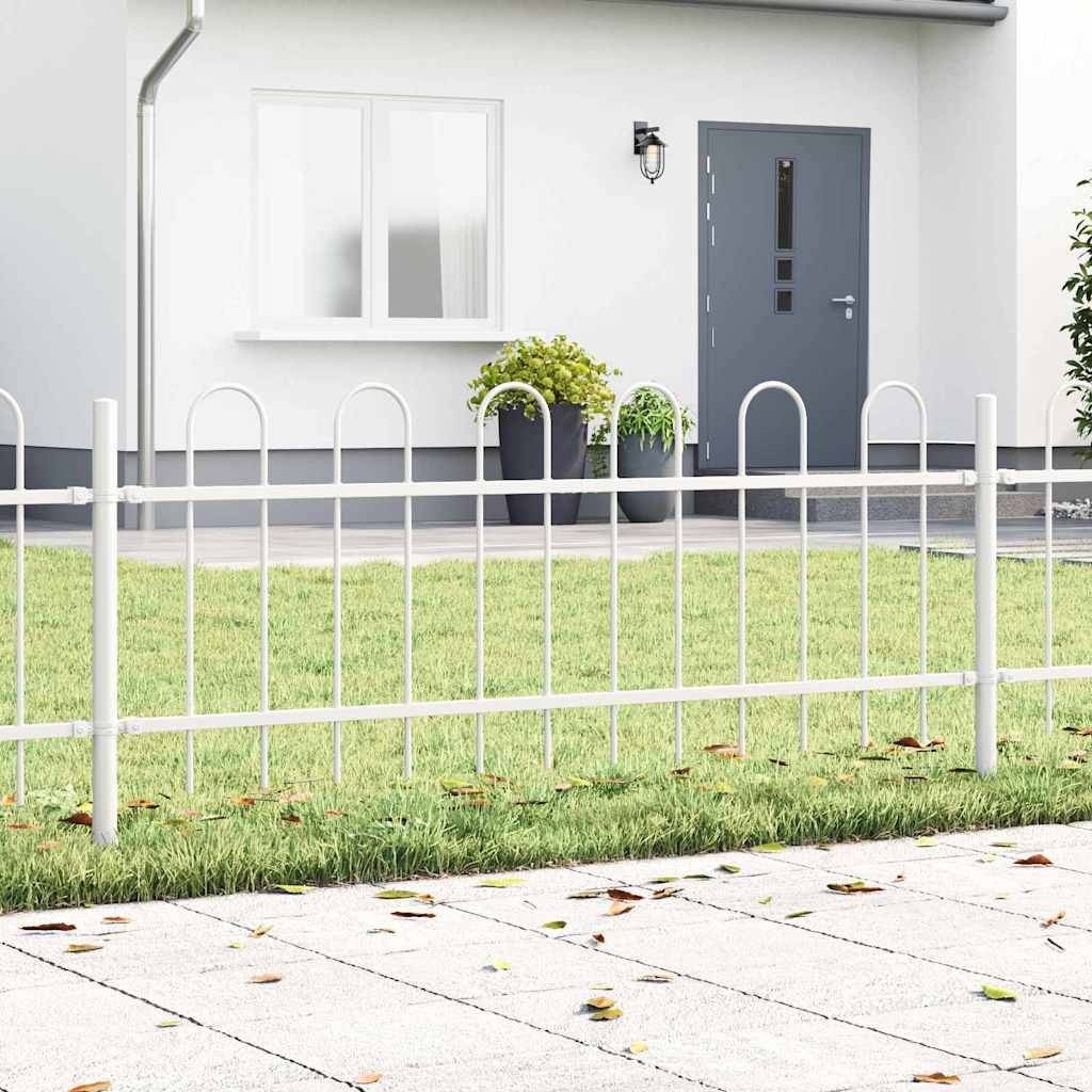 Maison Chic - Clôture de jardin - Panneau de clôture - Palissade Blanc 3,4 x 0,6 m Acier peint par poudre g480 - Image 2