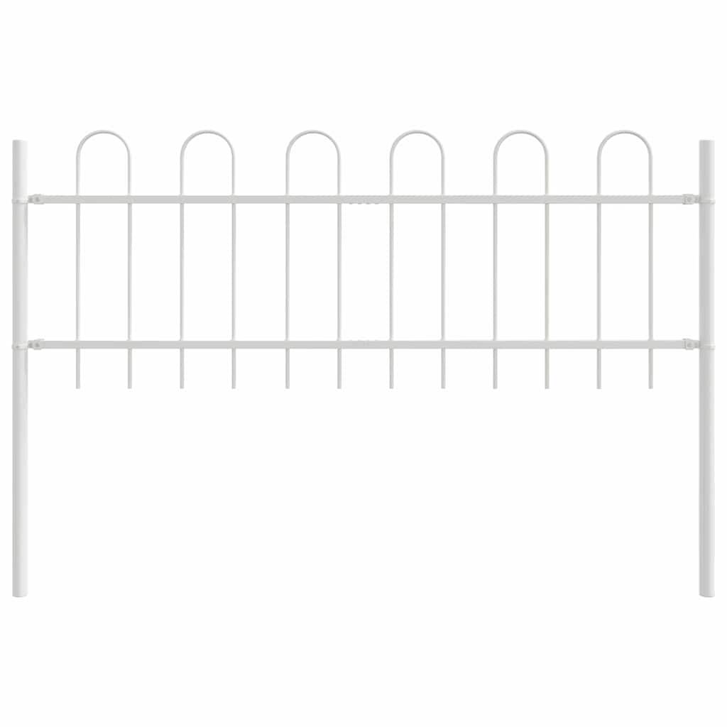 Maison Chic - Clôture de jardin - Panneau de clôture - Palissade Blanc 3,4 x 0,6 m Acier peint par poudre g480 - Image 4
