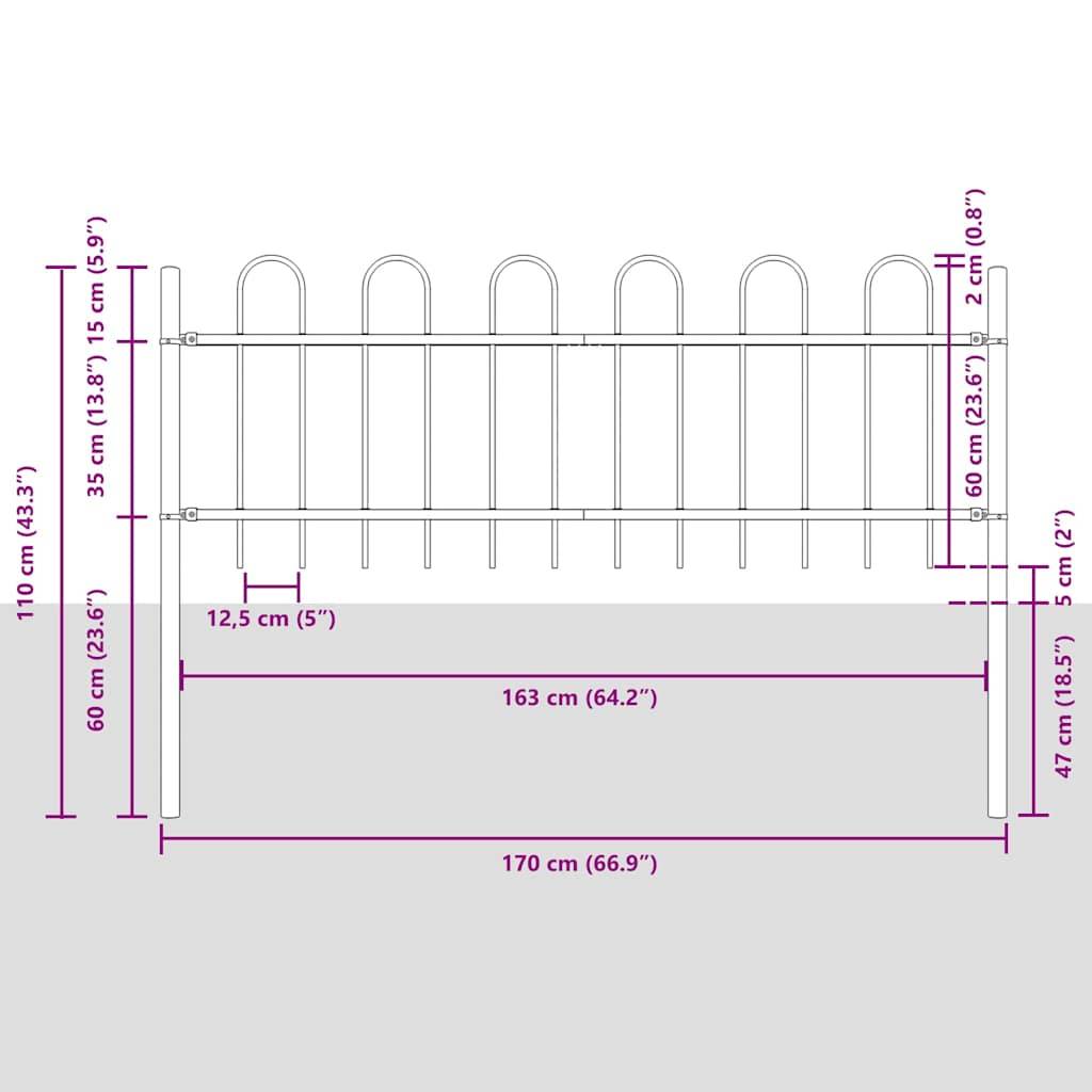 Maison Chic - Clôture de jardin - Panneau de clôture - Palissade Blanc 3,4 x 0,6 m Acier peint par poudre g480 - Image 7