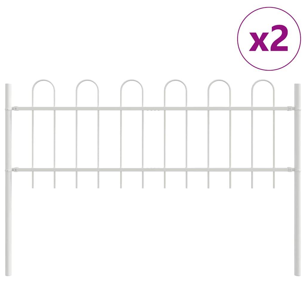 Maison Chic - Clôture de jardin - Panneau de clôture - Palissade Blanc 3,4 x 0,6 m Acier peint par poudre g480 - Image 1