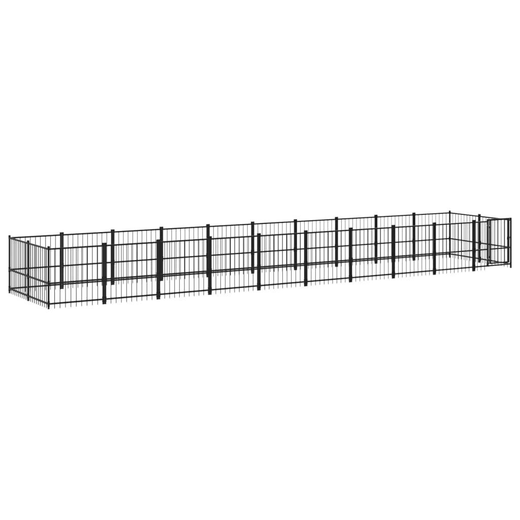 Vidaxl - Chenil d'extérieur pour chiens Acier 18,77 m² vidaXL 3124606 - Image 2