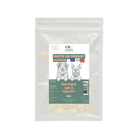 Pattes de poulet soufflées pour chiens – Friandises légères et croustillantes, idéales pour petites mâchoires - Image 1