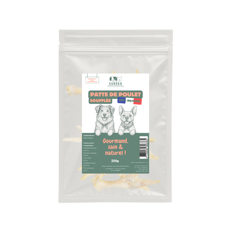Pattes de poulet soufflées pour chiens – Friandises légères et croustillantes, idéales pour petites mâchoires - Image 1