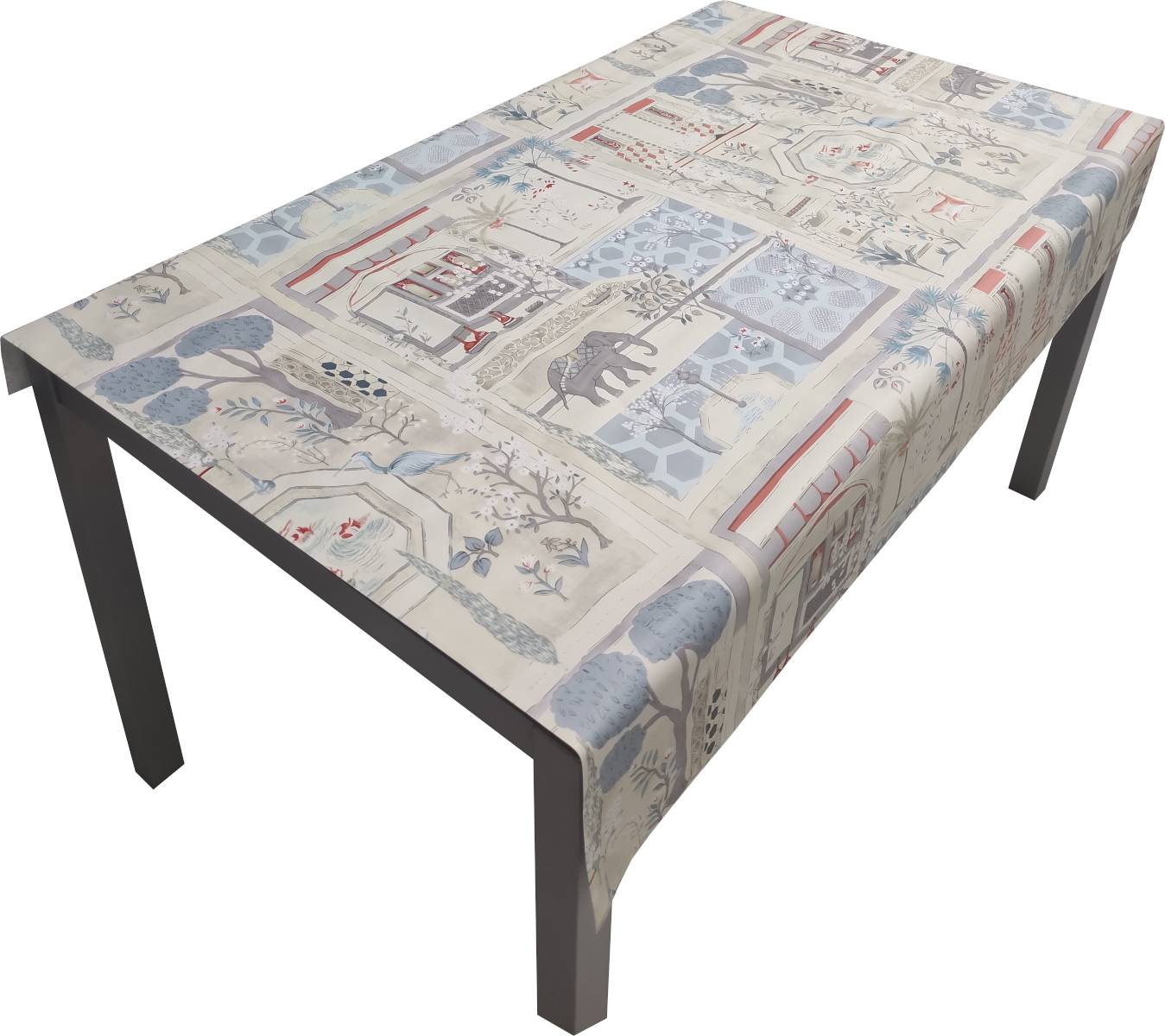 Nappe Composition PVC Base Polyester Anti-taches Jardin Taille 140X140 CM - Image 1