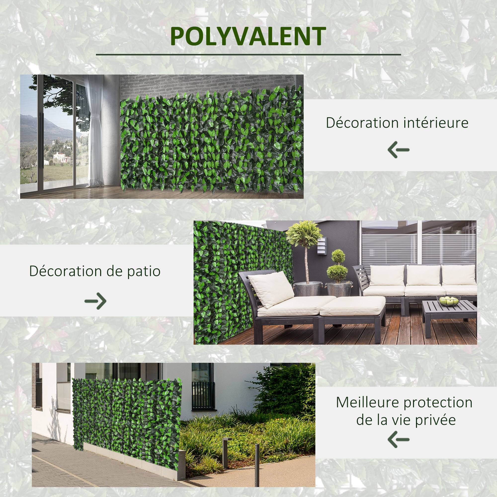 ComfortXL - Haie artificielle laurier PE 300 x 100 cm vert brise-vue extérieur anti-UV - ComfortXL Outdoor Living - Image 8
