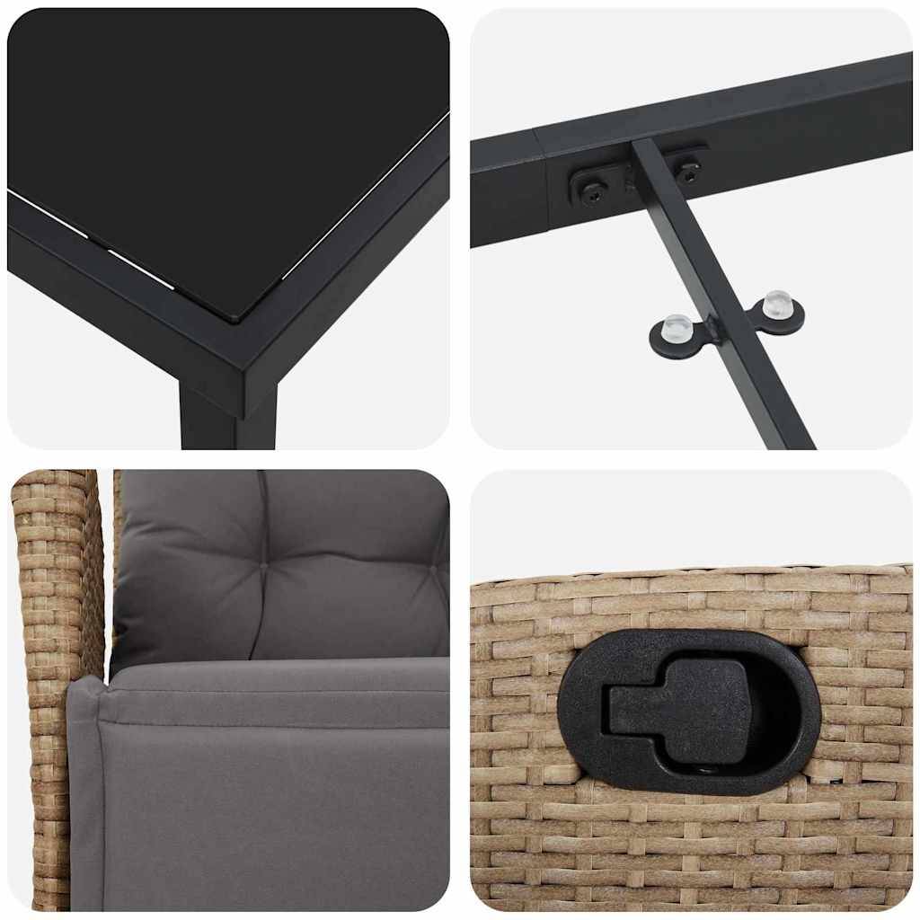 ComfortXL - Salon de jardin 4 places avec chaises réglables et coussins confort Beige – ComfortXL Outdoor Living - Image 9