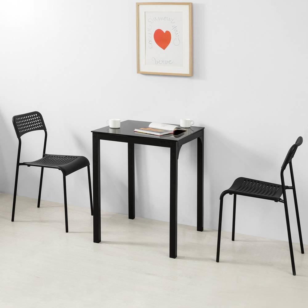 Sobuy - Table à Manger Carrée Table de Cuisine Table à Dîner Noire - 60 x 60 x 75 cm Carrée Pieds en Acier Robuste SoBuy - Image 7