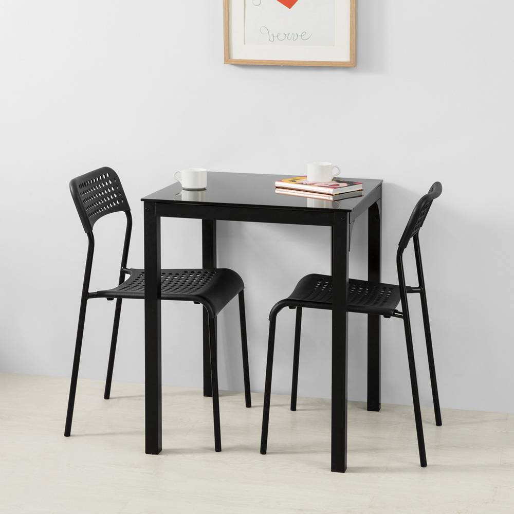 Sobuy - Table à Manger Carrée Table de Cuisine Table à Dîner Noire - 60 x 60 x 75 cm Carrée Pieds en Acier Robuste SoBuy - Image 8
