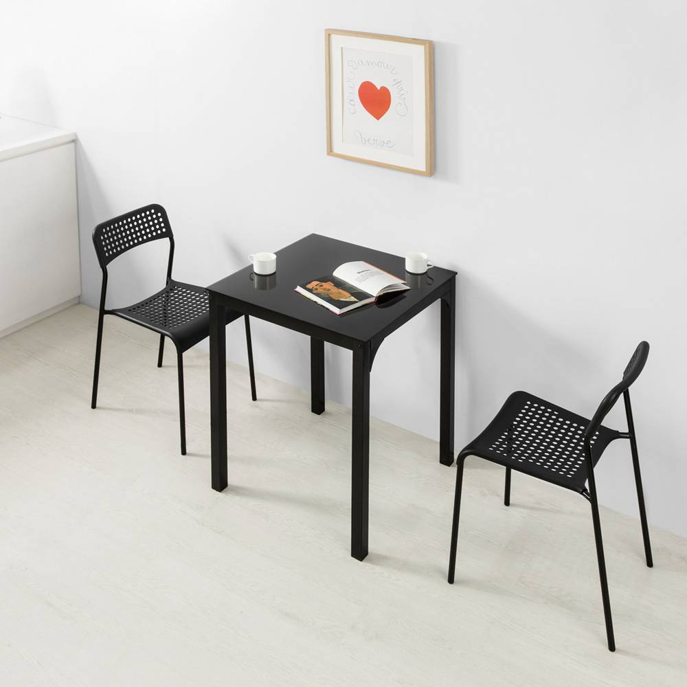 Sobuy - Table à Manger Carrée Table de Cuisine Table à Dîner Noire - 60 x 60 x 75 cm Carrée Pieds en Acier Robuste SoBuy - Image 6