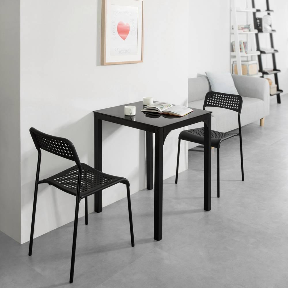 Sobuy - Table à Manger Carrée Table de Cuisine Table à Dîner Noire - 60 x 60 x 75 cm Carrée Pieds en Acier Robuste SoBuy - Image 10