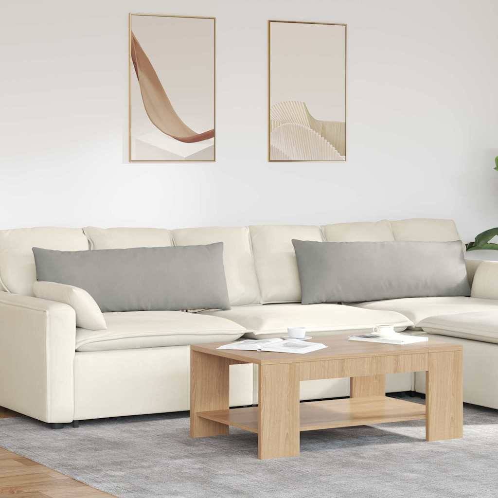 Coussins de Banc (x2) en Tissu Housse Amovible et Lavable pour Salon Gris Clair 120x40 cm – ComfortXL Outdoor Living - Image 1