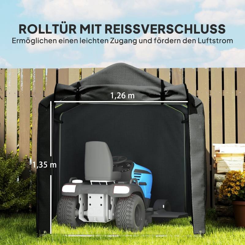 Abri de garage étanche avec porte, résistant aux UV, 220 x 157 x 165 cm, noir - Image 5