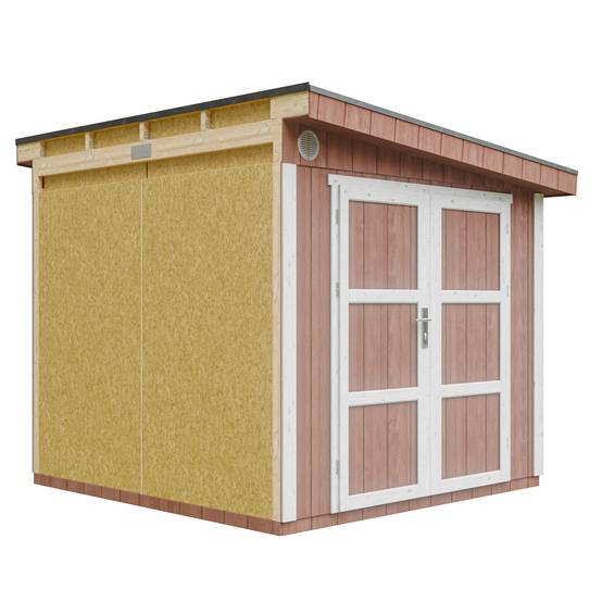 Timbela - Abri de Jardin Qualité Premium 5,9 m² / H231x248x294 cm avec plancher e paroi latérale - Timbela M938-REDWOOD RED - Image 2