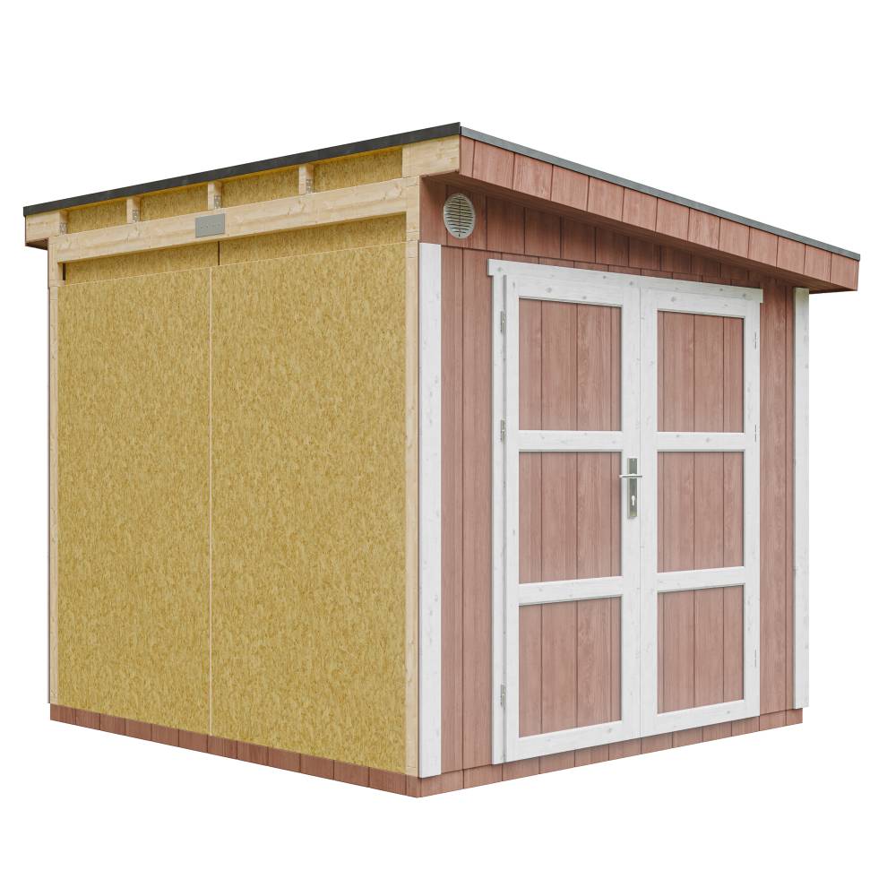 Timbela - Abri de Jardin Qualité Premium 5,9 m² / H231x248x294 cm avec plancher e paroi latérale - Timbela M938-REDWOOD RED - Image 2