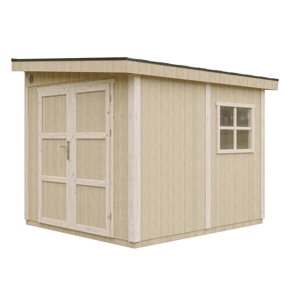 Timbela - Abri de Jardin Qualité Premium 5,9 m² / H231x248x294 cm avec plancher e paroi latérale - Timbela M938-REDWOOD RED - Image 3