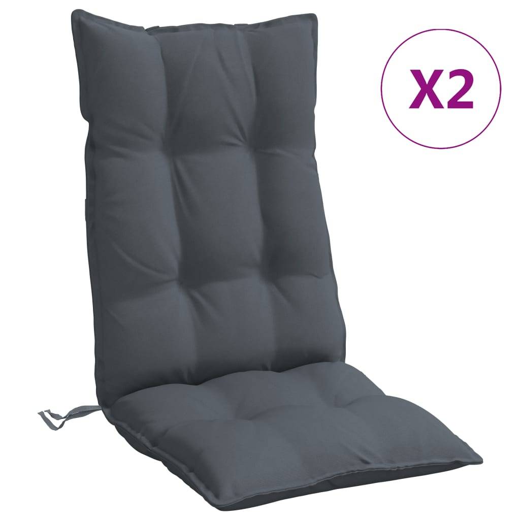 PANGIVO - Coussins de chaise à dossier haut polyester anthracite 120 x 50 x 7 cm, poids:3.75kg - PANGIVO - Image 2