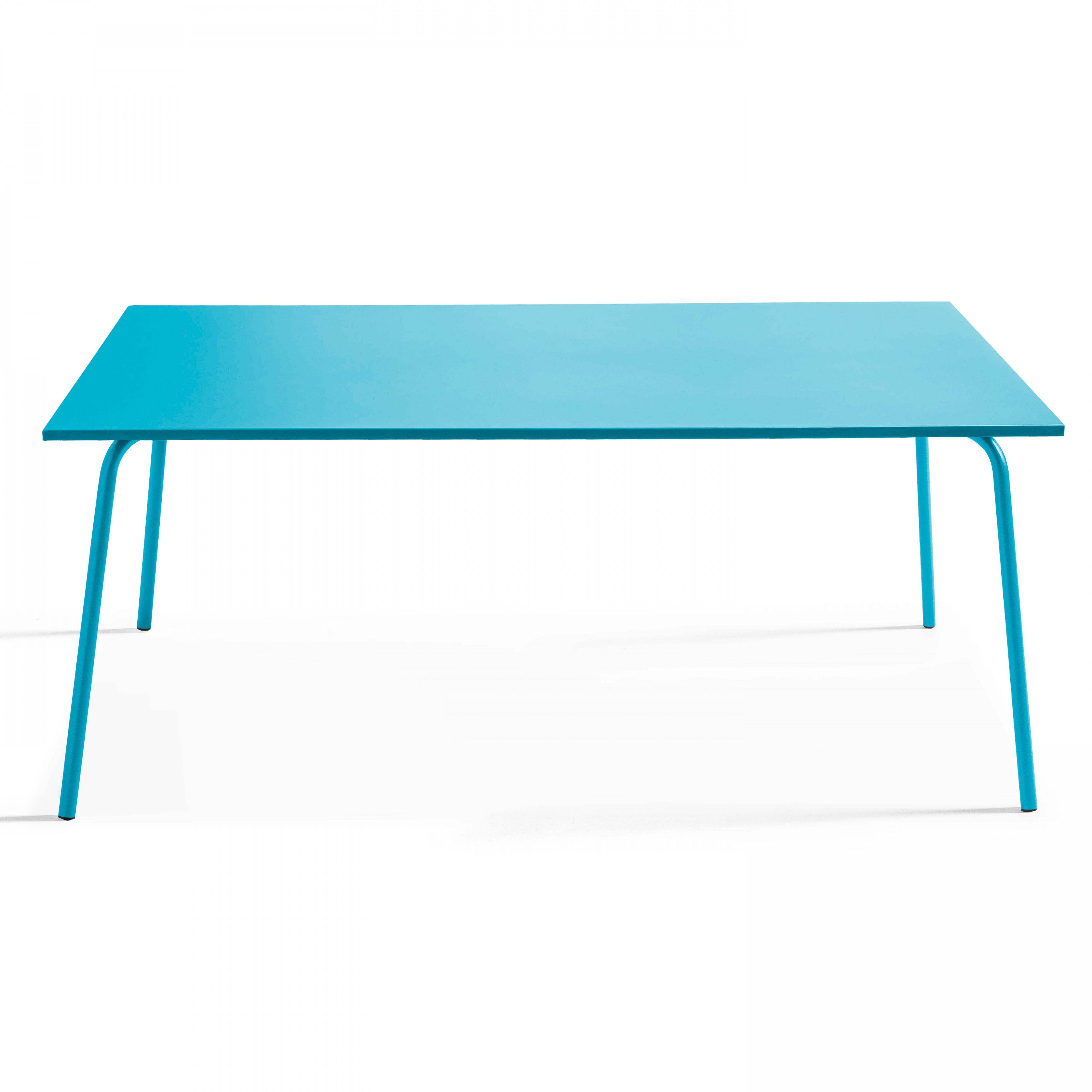 Oviala - Ensemble table de jardin et 6 chaises en métal bleu Palavas - Oviala - Image 4