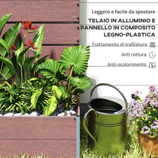 ComfortXL - Jardinière composite avec treillis brise-vue extérieur 72x38x150cm marron clair - ComfortXL Outdoor Living - Image 7