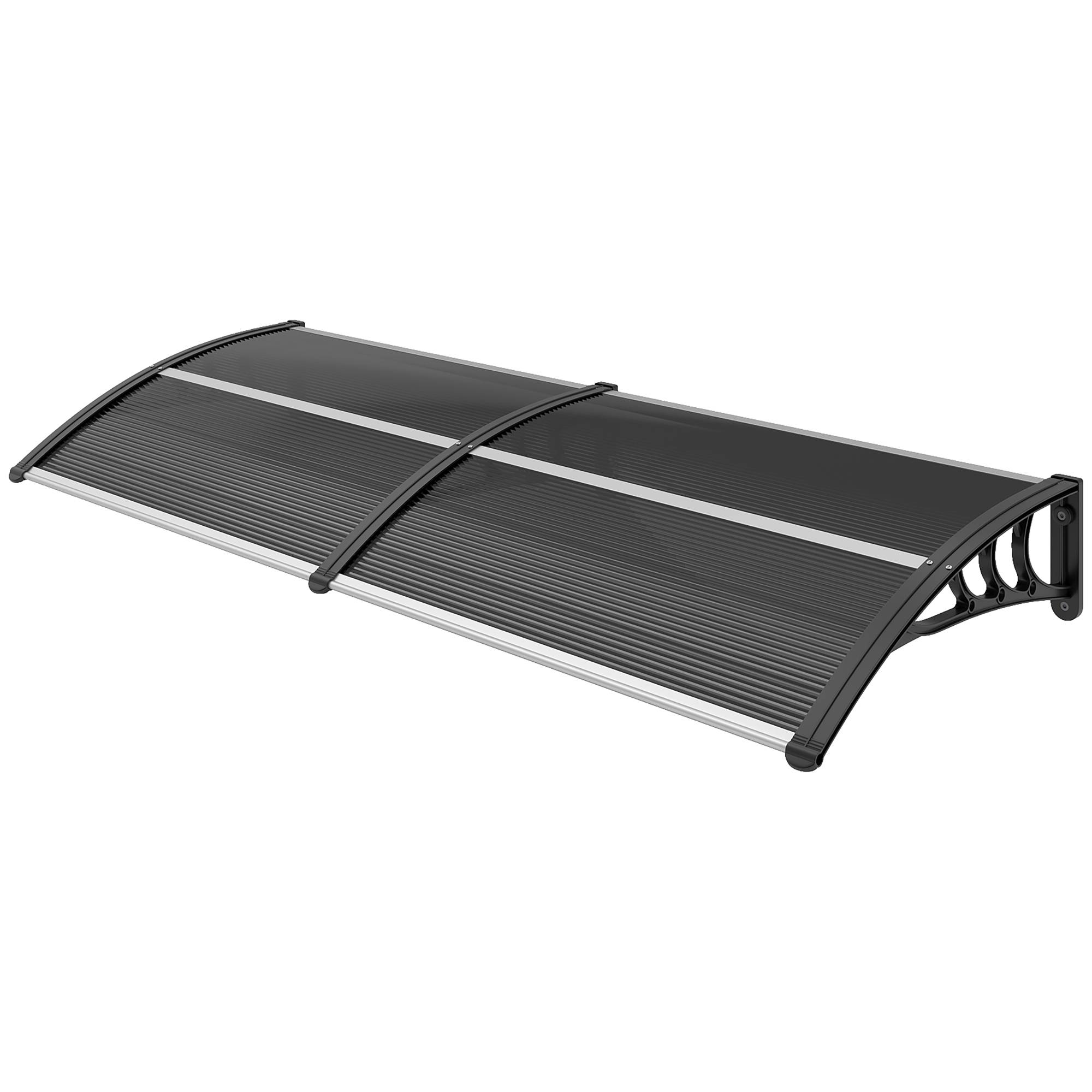 Store noir 196x75x23 cm en polycarbonate pour portes et fenêtres, protection design sobre pour maison pratique et fonctionnel - Image 2