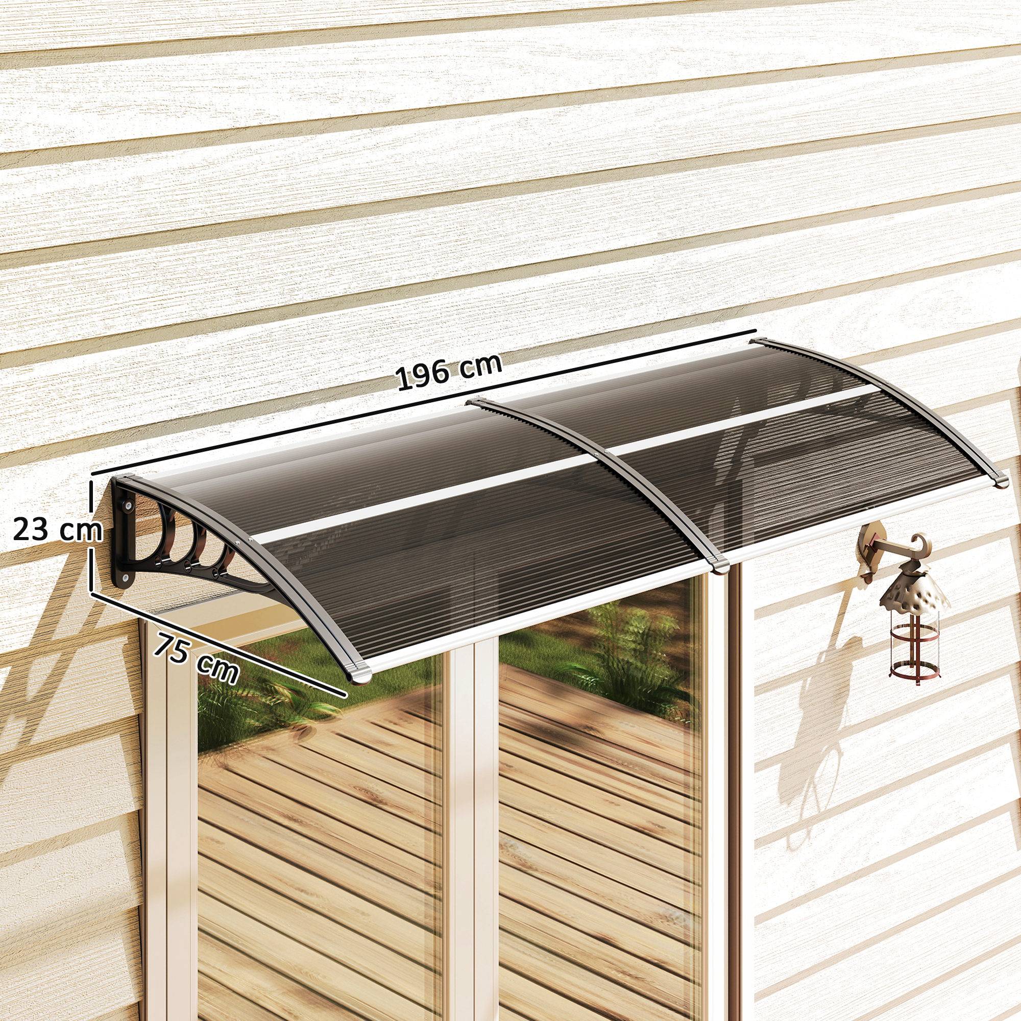 Store noir 196x75x23 cm en polycarbonate pour portes et fenêtres, protection design sobre pour maison pratique et fonctionnel - Image 5