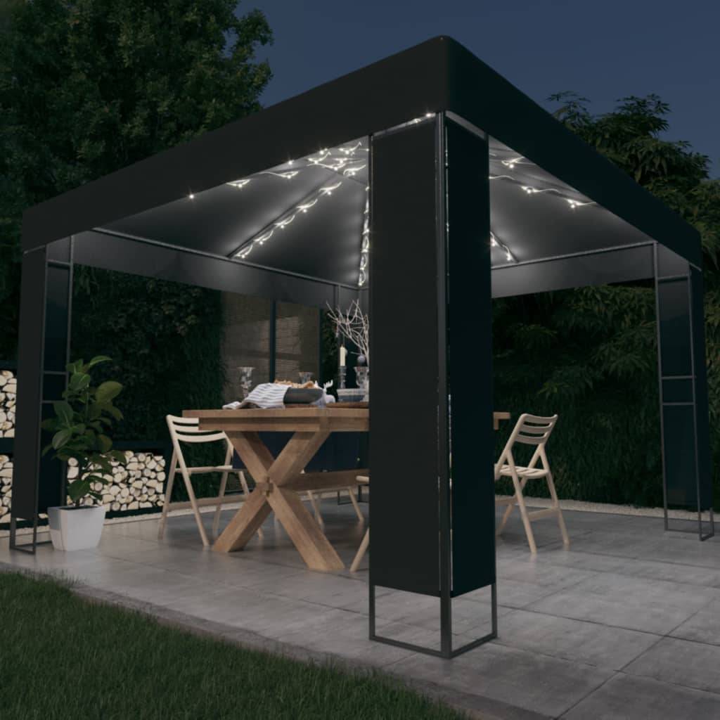 Tonnelle Aluminium Anthracite avec LED 3 x 3 x 2.73 m - PANGIVO - Image 1