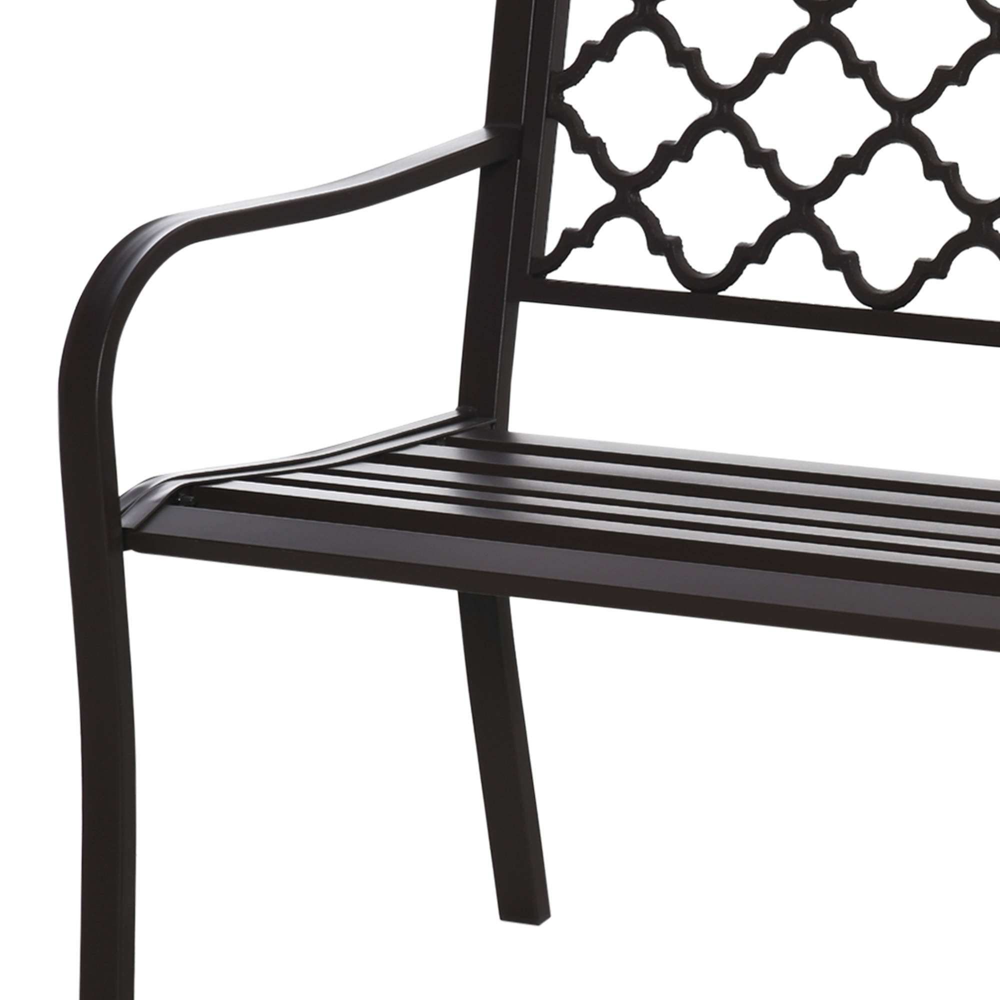 Outsunny - Banc de jardin - Métal - 128x60x89cm - Brun - Outsunny - Image 9