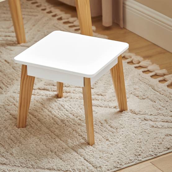 SoBuy Table d'Enfant avec 2 Tabourets, Table à Dessin avec Porte-Rouleau et 2 Compartiments, 3 Pièces, Verte, KMB92-GR - Image 7