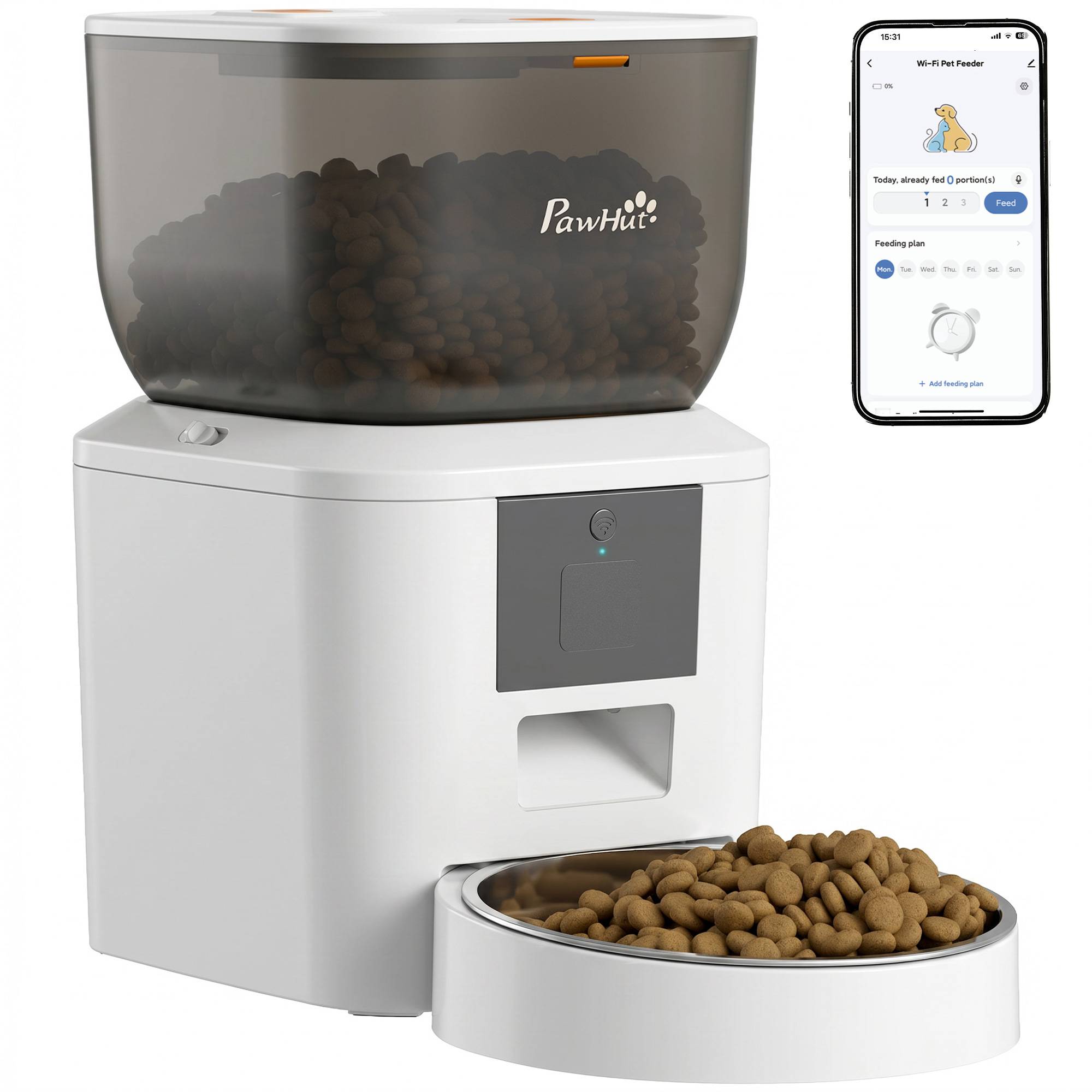 Sans Marque - Distributeur croquettes 4L WiFi 2.4G chats chiens appli bol 1-10 repas jour enregistreur vocal 10s - Image 1