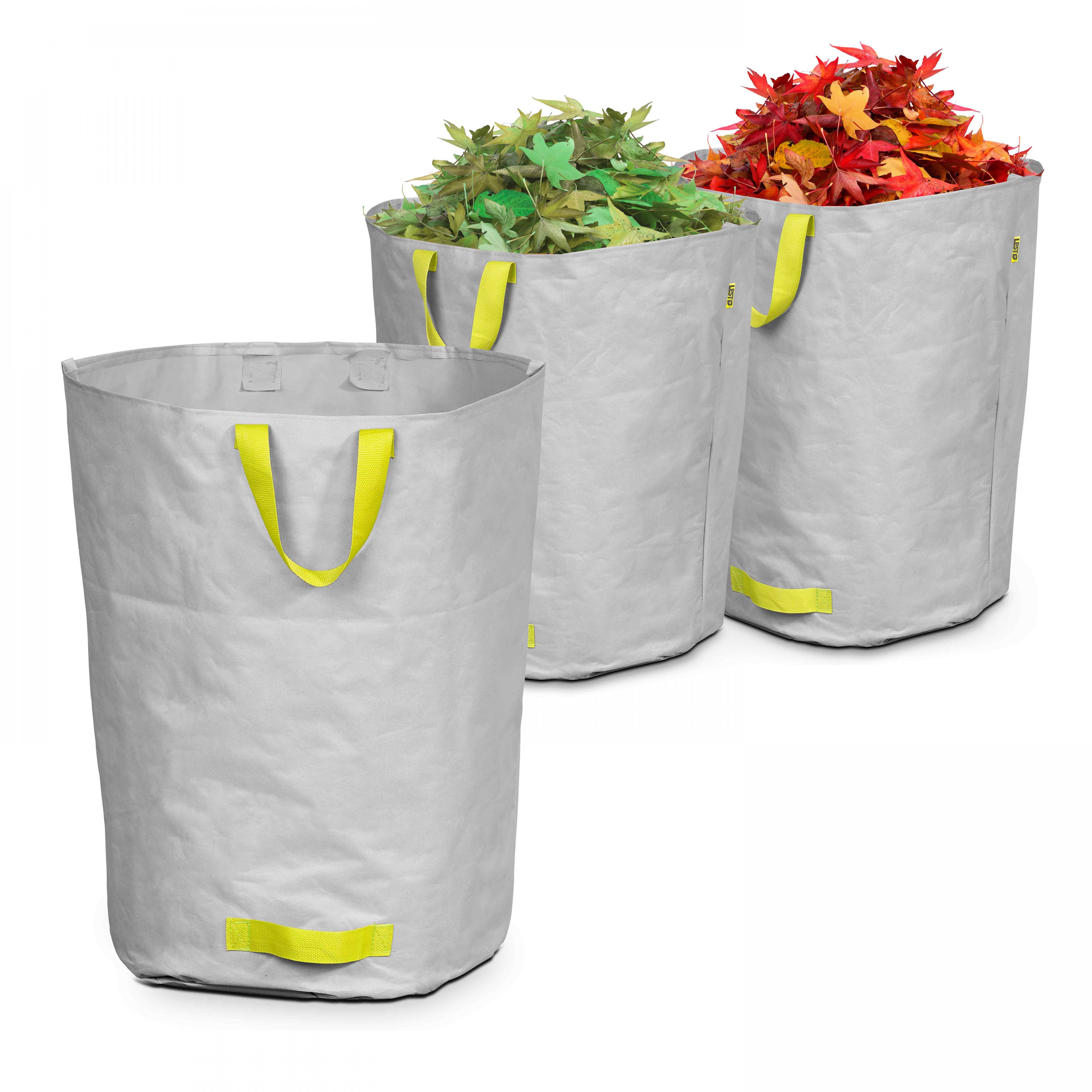 Oviala - Lot de 3 sacs à déchets de jardin 100l polyester gris Lesto - Oviala