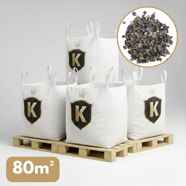 Gravier roulé  rivière gris 6/16 mm – Pack 4 Big Bag +/- 1,5T – 80 m² - Image 1