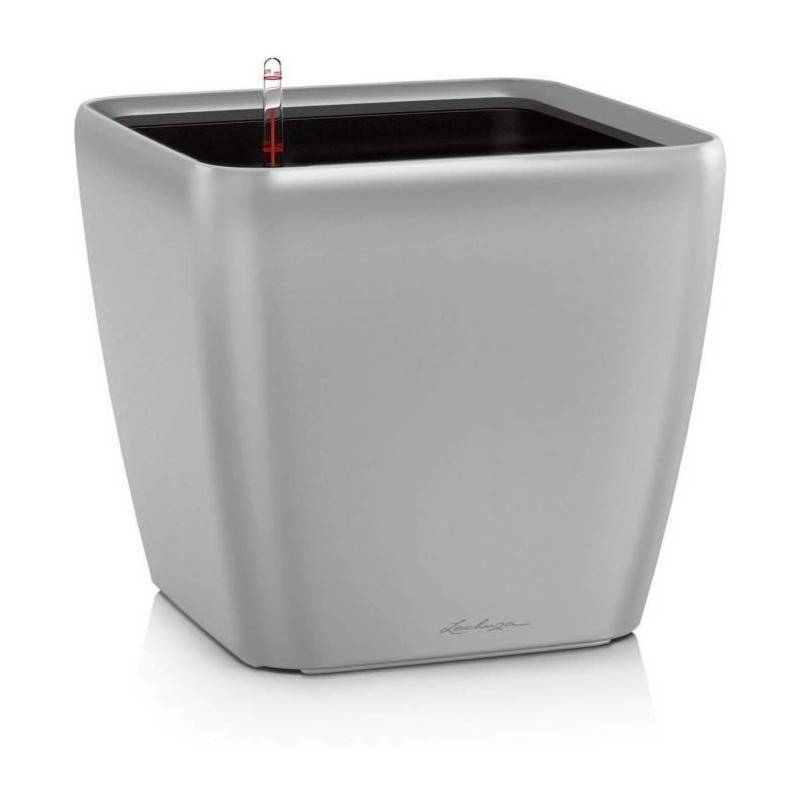 Lechuza - Pot De Fleur - Lec - Quadro Premium Ls 50 - Argent Métallisé - 15 L - Systeme D'irrigation Intégré - Image 1