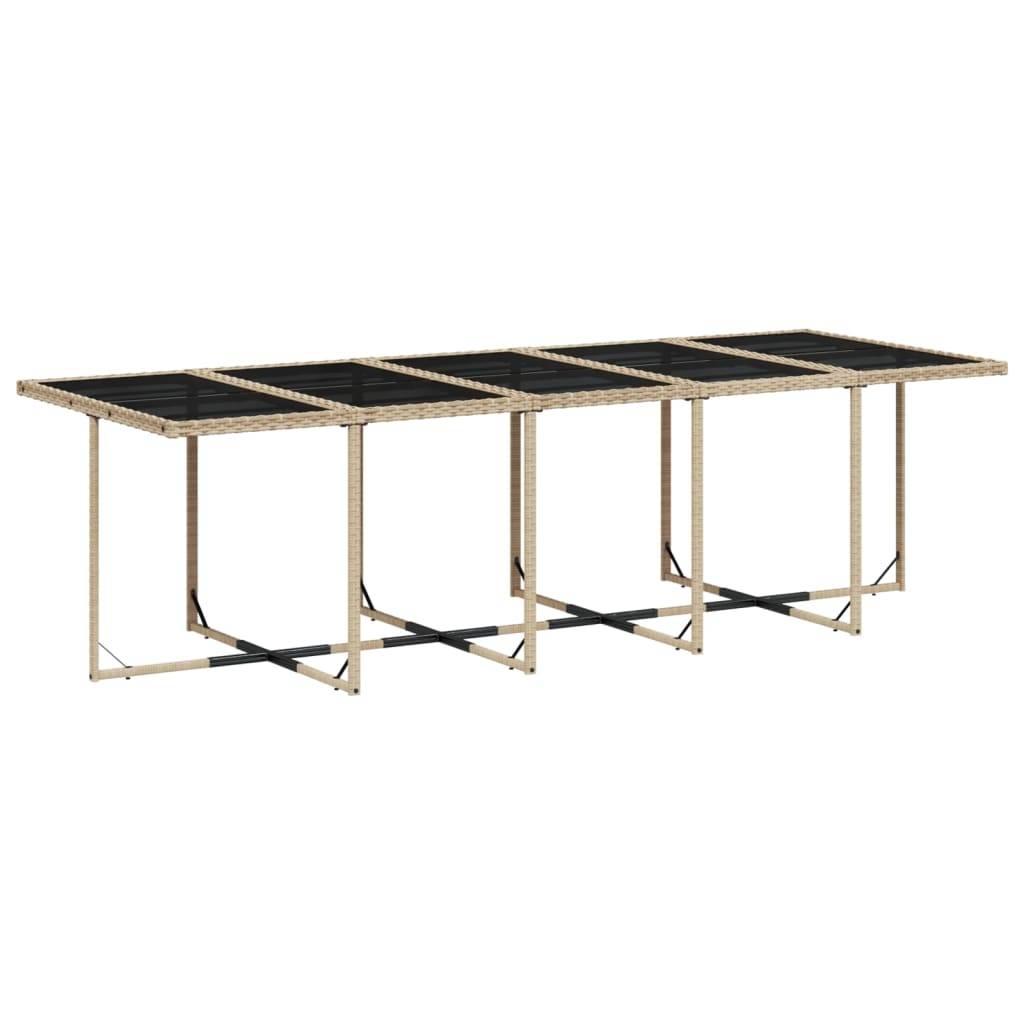 ComfortXL - Grande Table de Jardin 14 Places Beige et Chaises Encastrables en Résine Tressée, Plateau Verre – ComfortXL Outdoor Living - Image 4