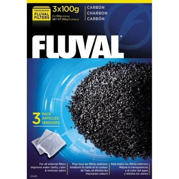 Fluval - FLUVAL Lot de 3 charbons 100 g - Pour aquarium