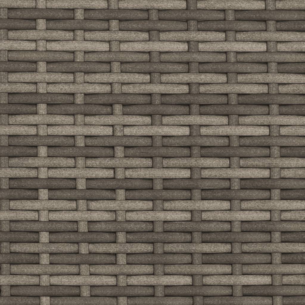 Chaise longue | Transat | Bain de soleil avec auvent et coussins gris résine tressée - Image 10