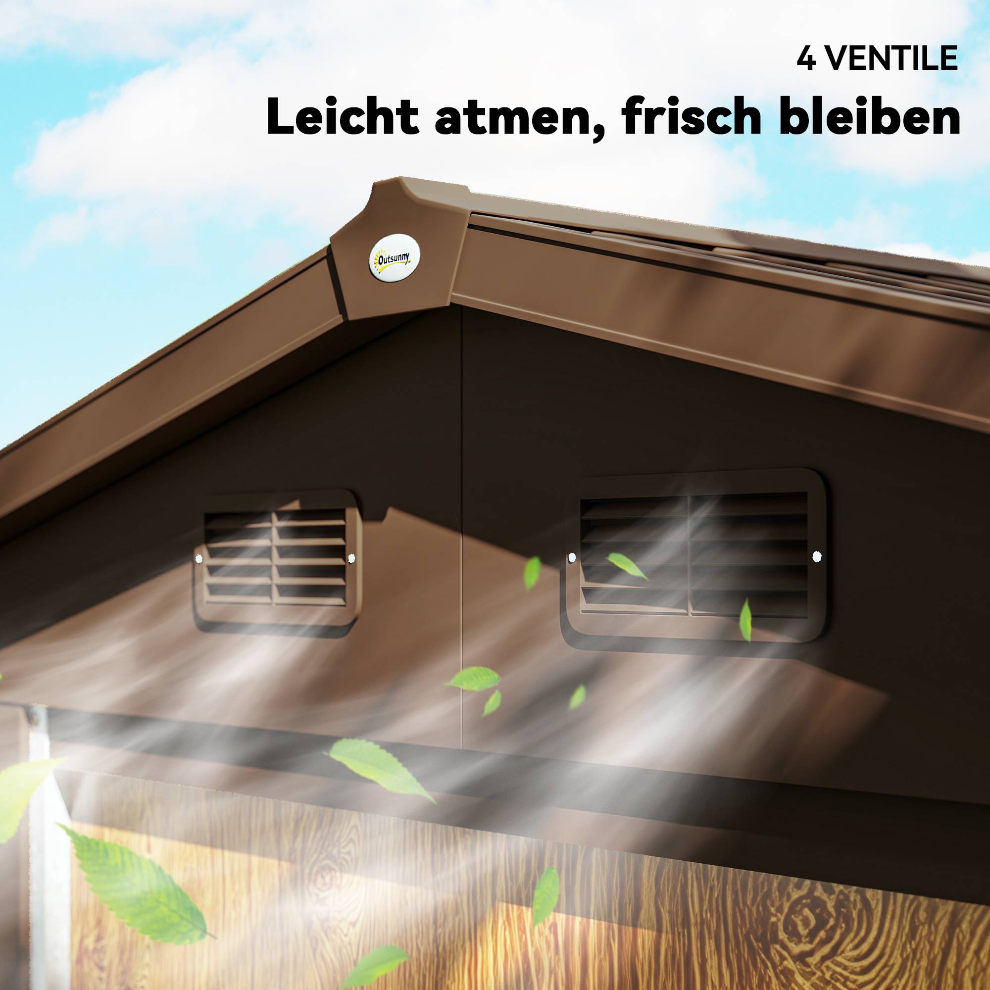 ComfortXL - Abri de jardin acier galvanisé aspect bois 152 x 235,7 cm stockage sécurisé - ComfortXL Outdoor Living - Image 10