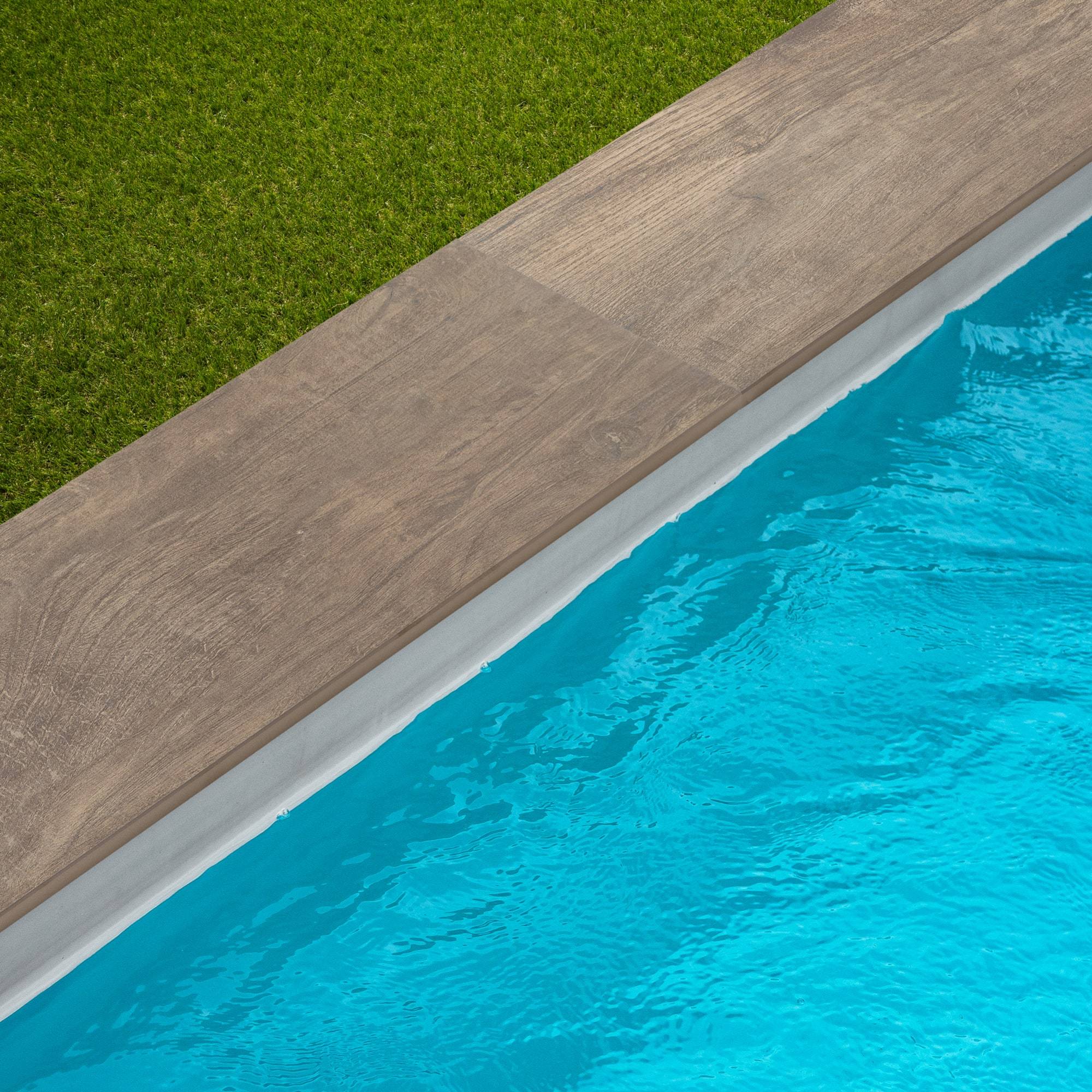 Margelle de piscine effet Bois Bois Marron 120x30x2 cm Bord Droit Legno - RO'MA CARRELAGE - Image 1